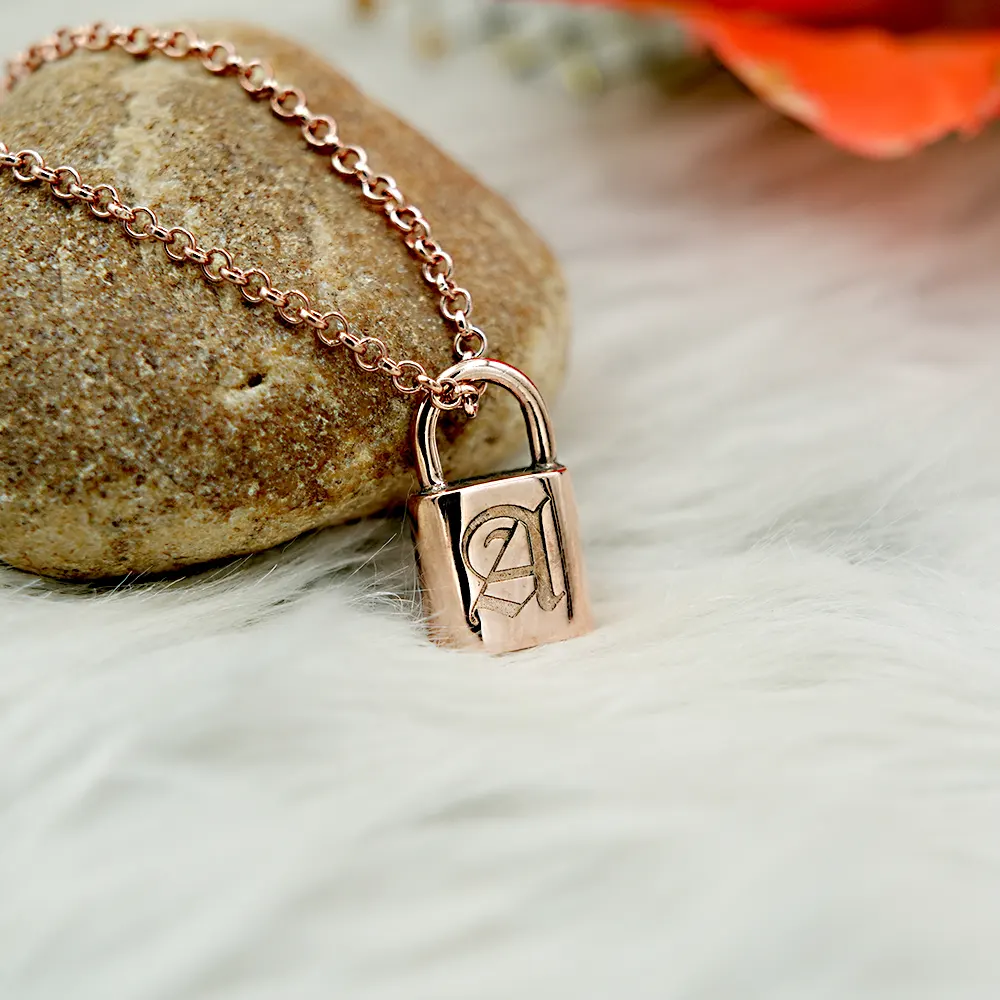 Engraved Lock Pendant