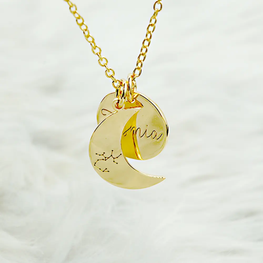 Sunmoon Engraved Pendant