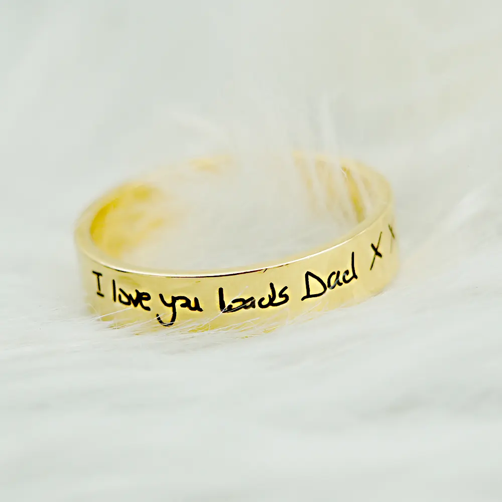 Personalised Engraved Handwriting Ring