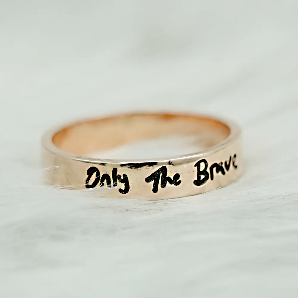 Only The Brave Engraved Ring